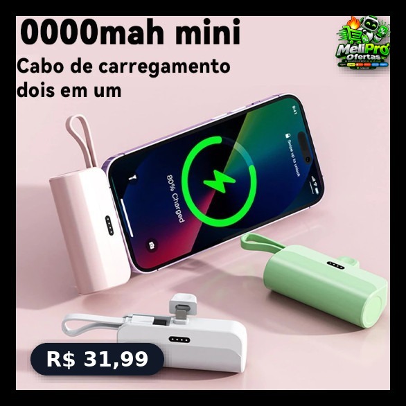 Power Bank Portátil 10000mAh com 2 Saídas