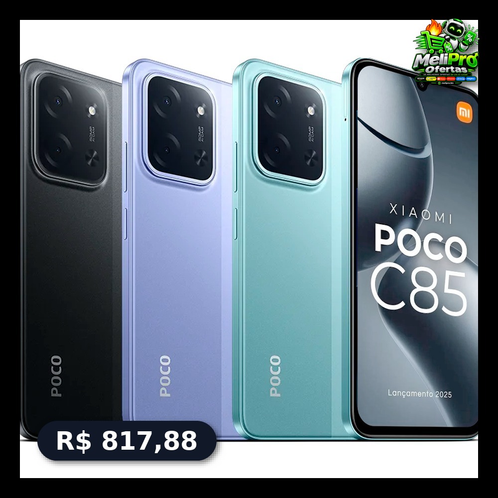 Celular Xiaomi Poco C85 4G NFC 8GB + 256GB Global Dual Sim Micro SD Tela 6.9" 120Hz Bateria 6000 mAh
