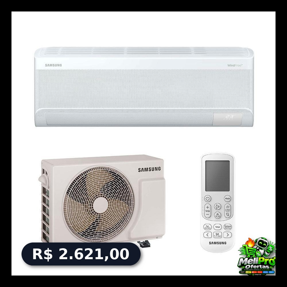 Ar Condicionado Split Hi Wall WindFree AI Pro Samsung Inverter 24.000 Btus Frio 220v R-32