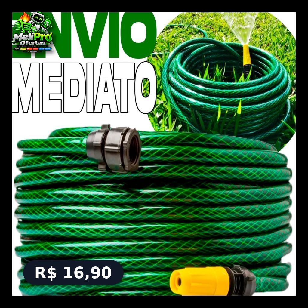 Mangueira Jardim Reforçada Trançada Completa 05/10/15/20/25/30/35/50 Metros
