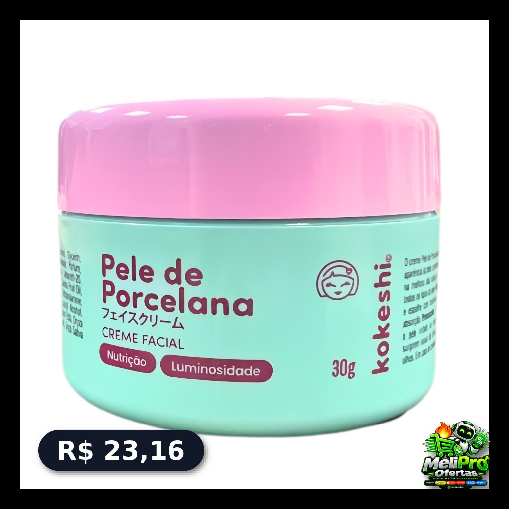 Hidratante Creme Facial Pele De Porcelana Kokeshi 30g Milagre do Arroz