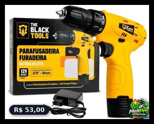 Parafusadeira Furadeira The Black Tools TB12A 3/8 a Bateria