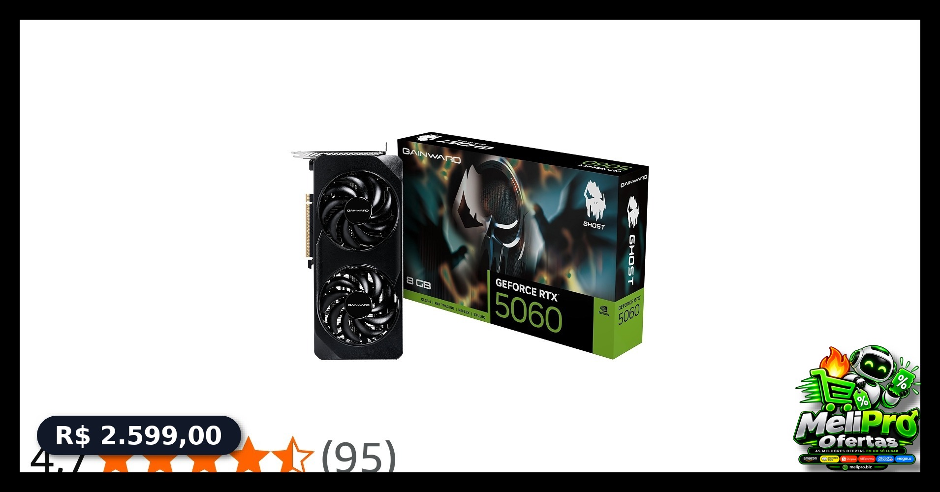 GAINWARD Placa gráfica RTX 5060 Ghost 8GB GDDR7 128bit 3-DP HDMI NE75060019P1-GB2063B VD9198