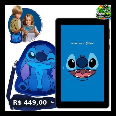 BAIXOU MAIS! Tablet Positivo Vision Tab 7 Stitch, 64 GB, 3 GB RAM, Tela 7" IPS, Android 14 Go, com Capa e Mochila