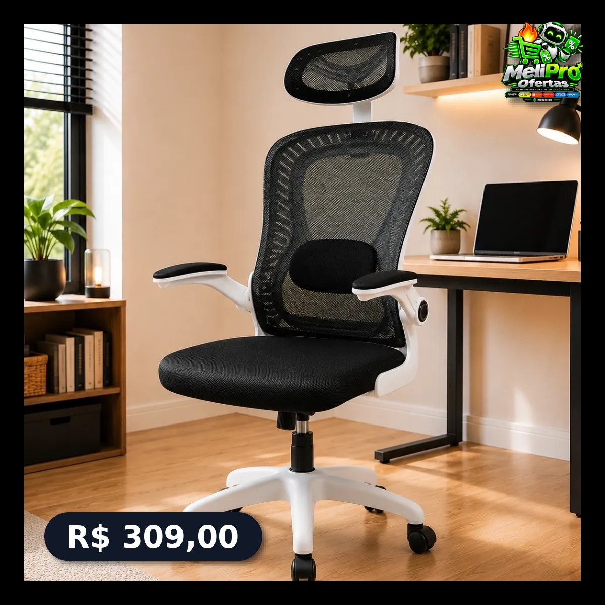 Cadeira Ergonômica Giratória Premium Tela Mesh
