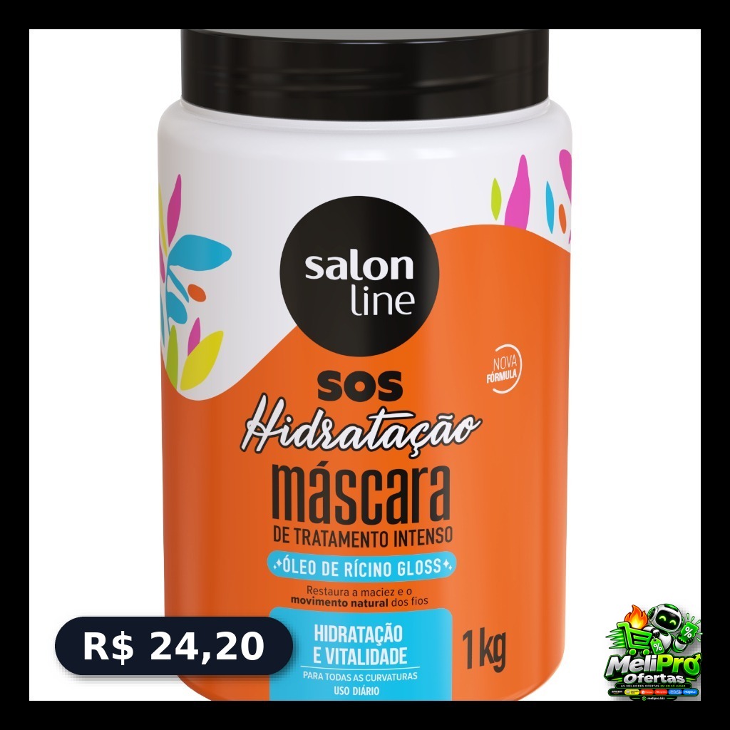 Máscara S.O.S Hidratação Óleo de Rícino Salon Line 1kg.