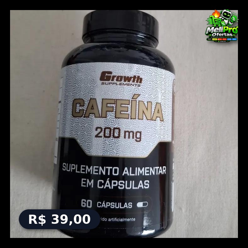 Cafeína Growth Supplements 200mg 60 Caps