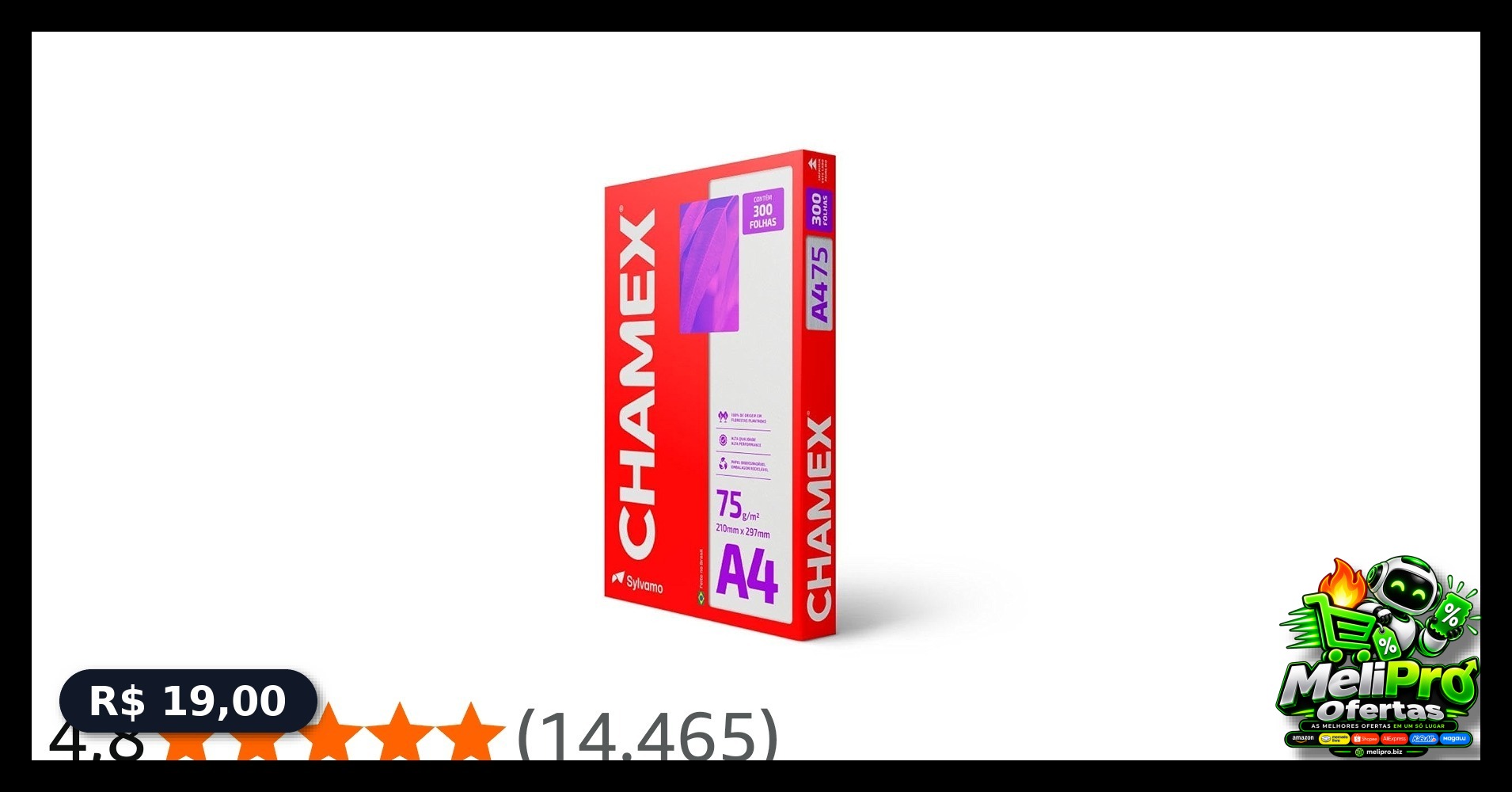 Papel Sulfite Chamex A4 - 300 Folhas