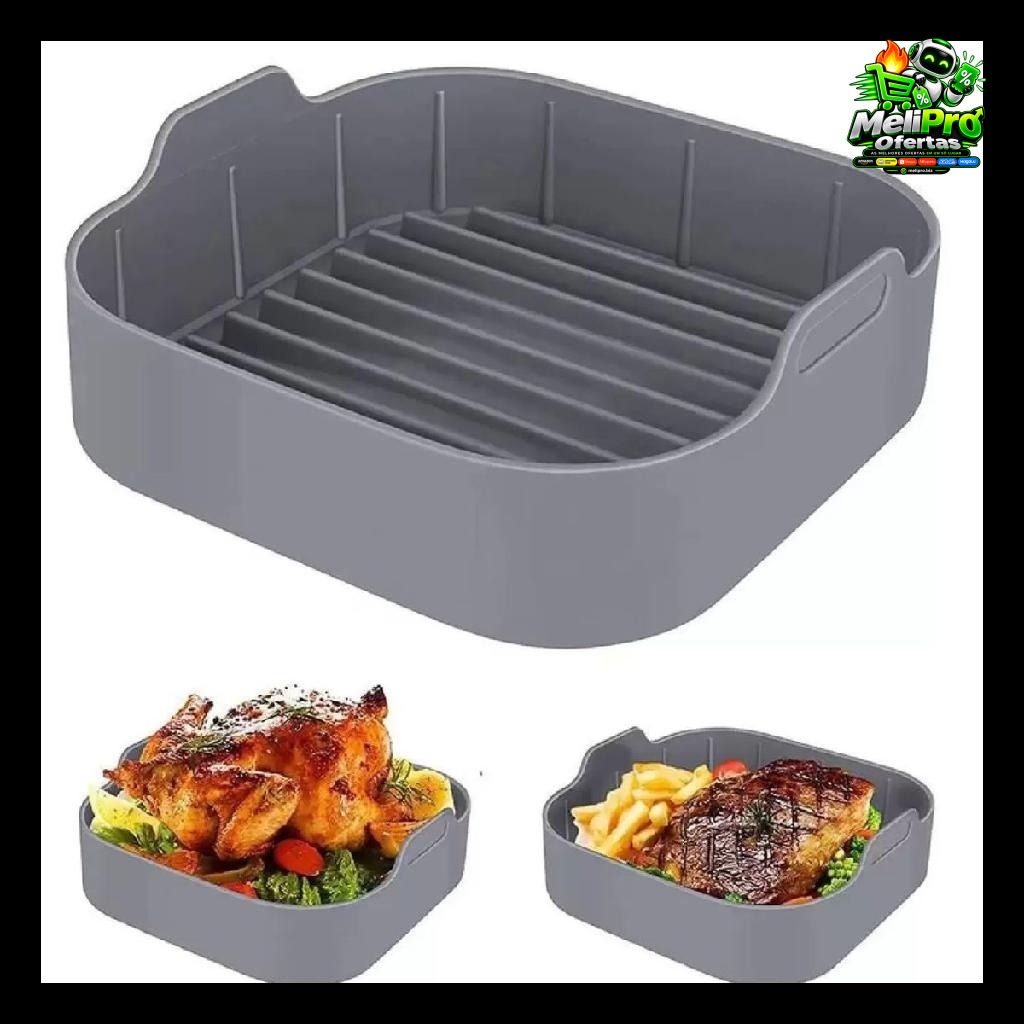 Forma de Silicone Quadrada para Airfryer 19cm Fritadeira