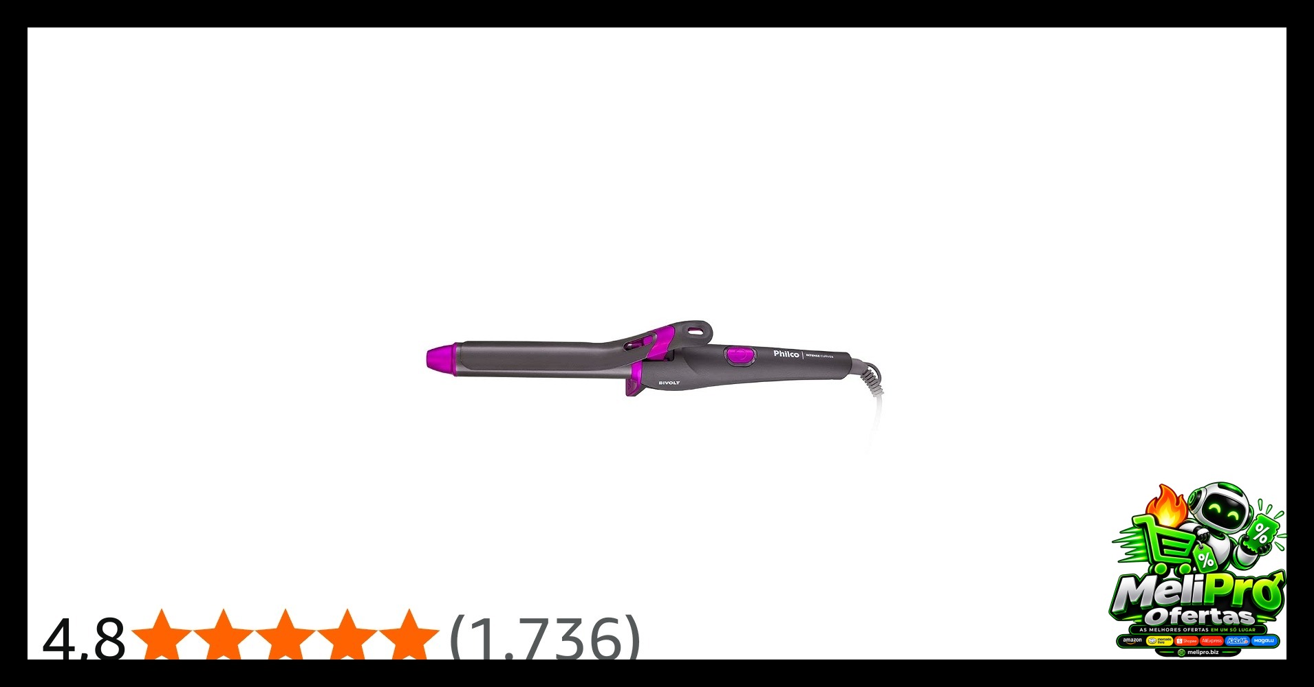 Cacheador Phico Cachos de 25mm. Revestimento em cerâmica, PEC15 Intense Curves Bivolt
