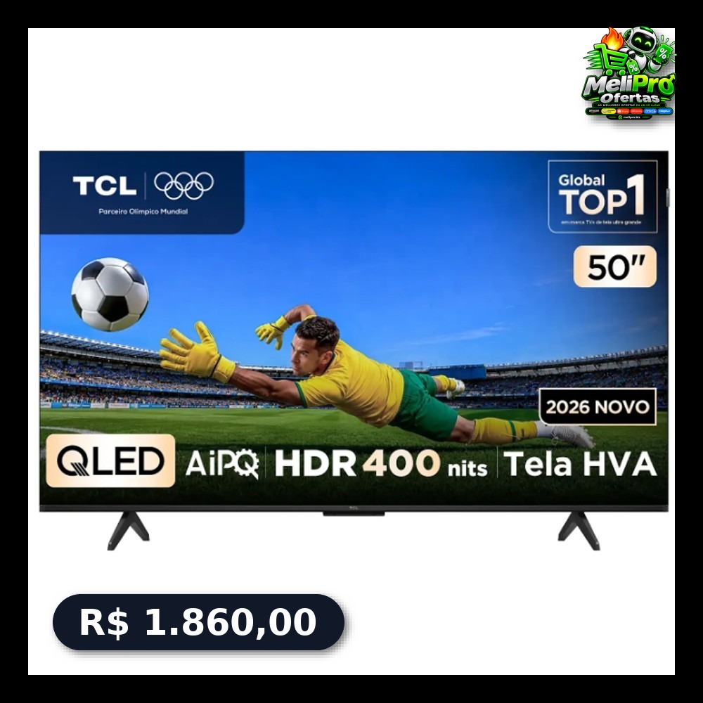 Smart TV P7L 50 Polegadas 4K UHD QLED AiPQ TCL preto Bivolt