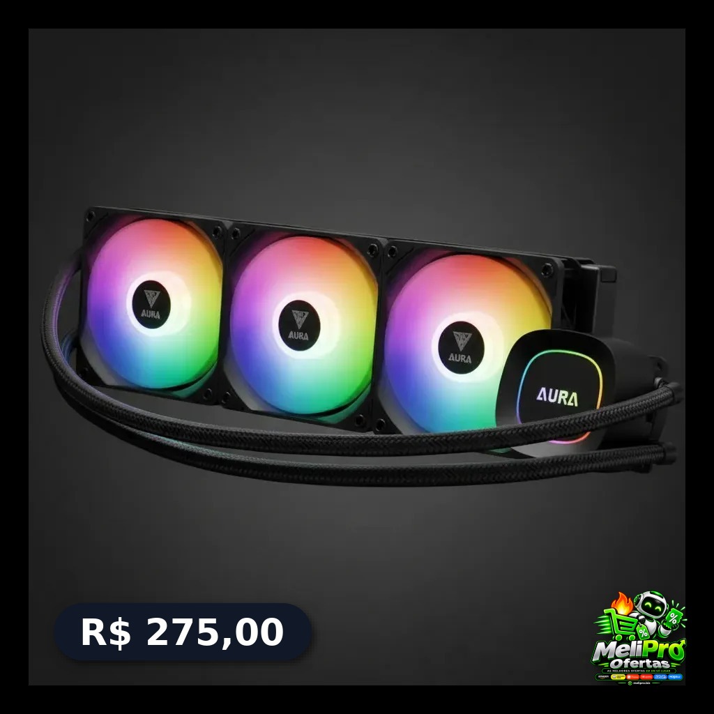 Water Cooler Gamdias Aura Gl360 Lite Preto Argb Am5 Lga 1851