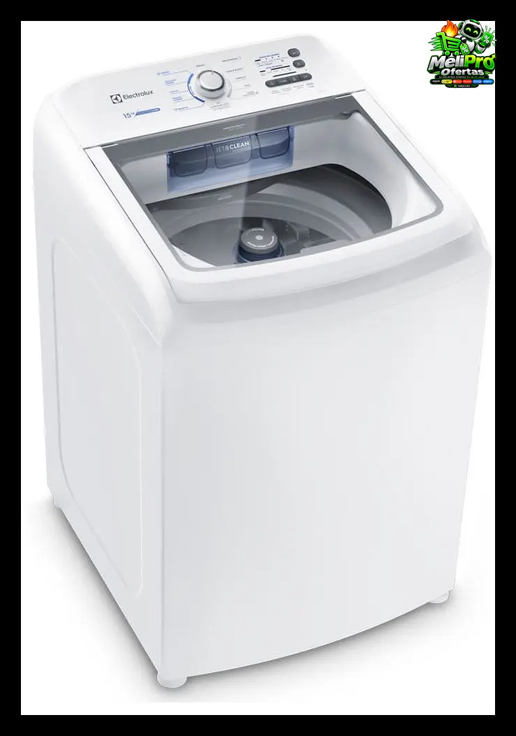 Máquina de Lavar Electrolux 15kg Branca Essential Care com Cesto Inox e Jet&Clean LED15