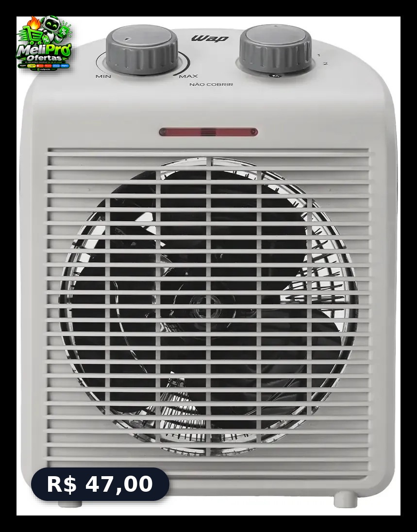 Wap Air Heat Fw009371 Aquecedor Elétrico Portátil 3 em 1 220V Potência 2000W Triplo Sistema Segurança