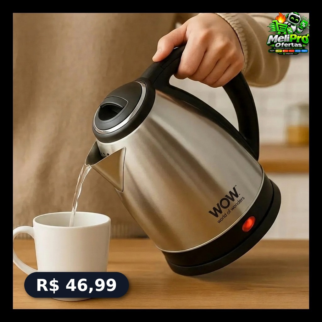 Chaleira Elétrica Jarra 1.8L Café Chá Inox 220v