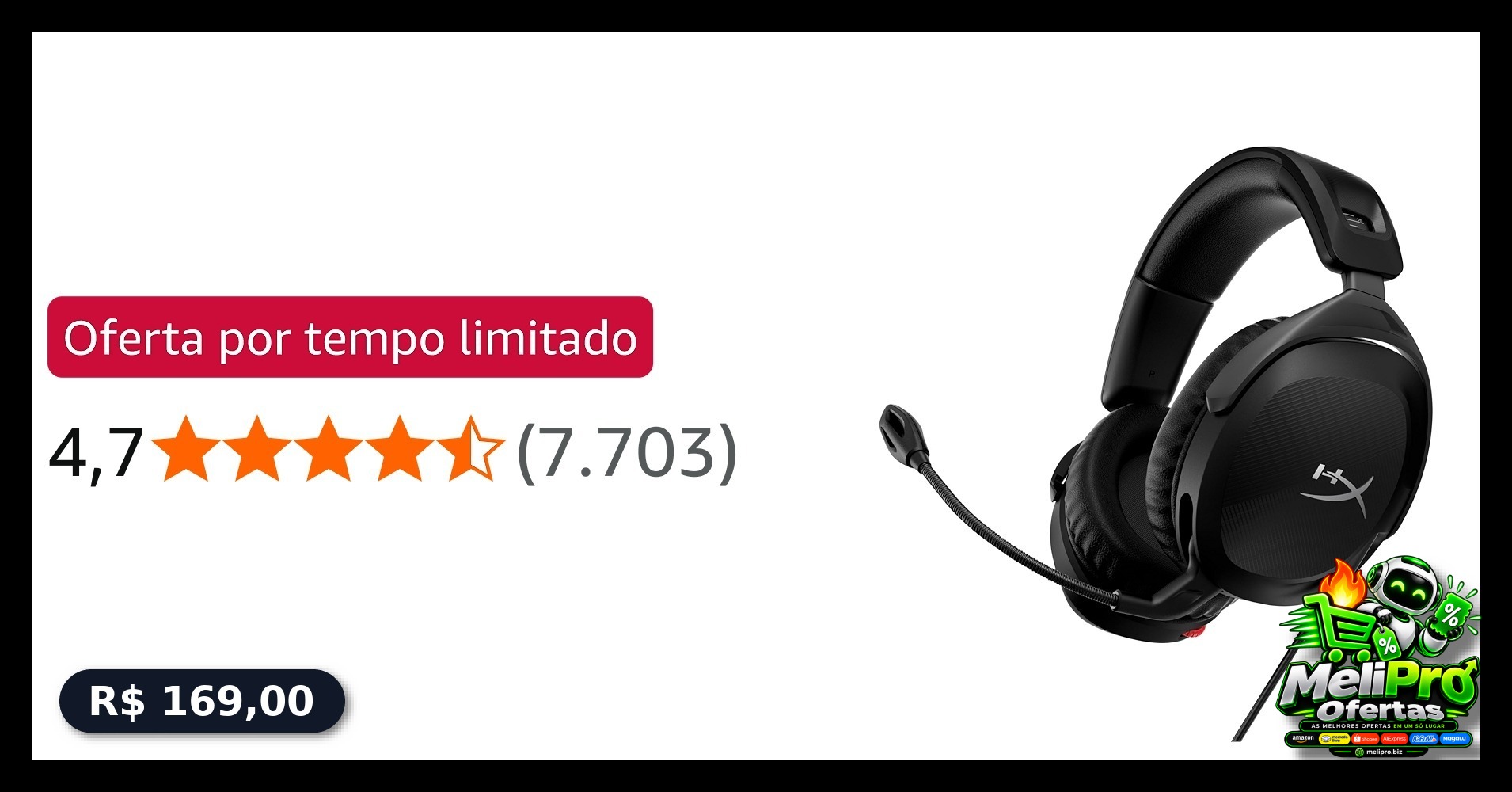 (Amazon) Headset Gamer HyperX Cloud Stinger 2