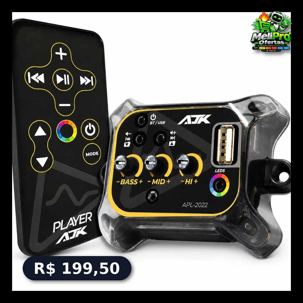 SOM PESADO NO CARRO!  player com Bluetooth 5.0 e saída LED