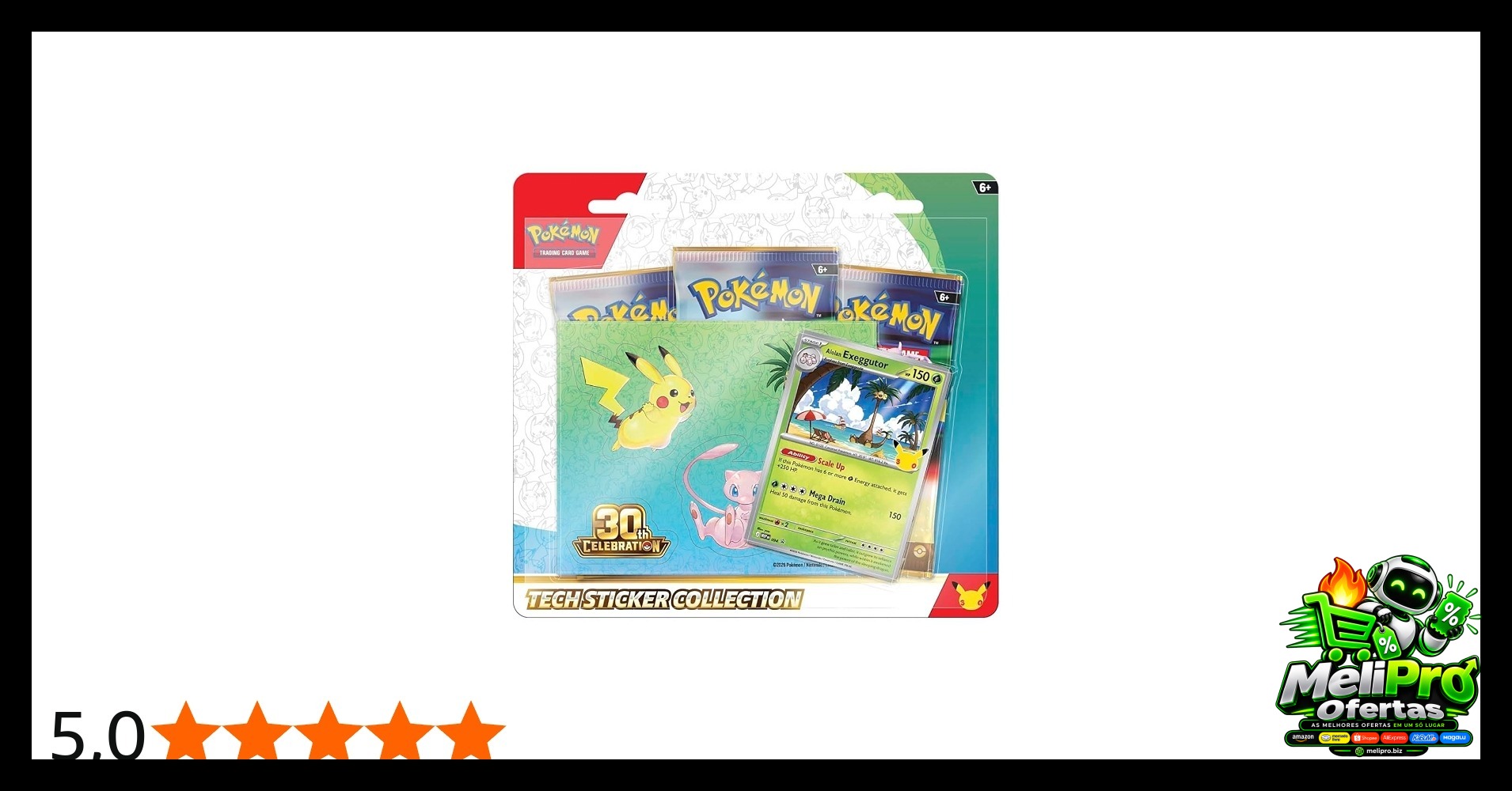 Pokémon TCG: 30th Tech Sticker Collection - Alolan Exeggutor - Inglês