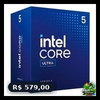 Processador Intel Core Ultra 5 225F 3 3Ghz 4 9Ghz Turbo Cache 20 MB 10 Nucleos 10 Threads Lga 1851 Sem Video Integrado B