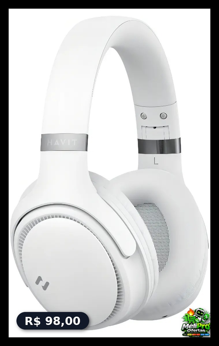 Heaphone Havit H630bt Bluetooth 5.3 On-ear 3d 55h Cor Bege