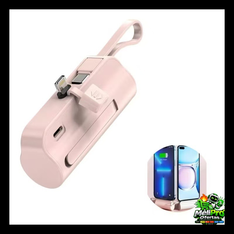 Carregador Portatil Mini Power Bank 1.0000mAh Sem Fio