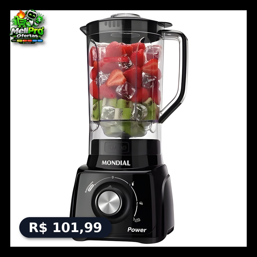 Liquidificador Mondial L‑99 Turbo 550 W 3 Velocidades