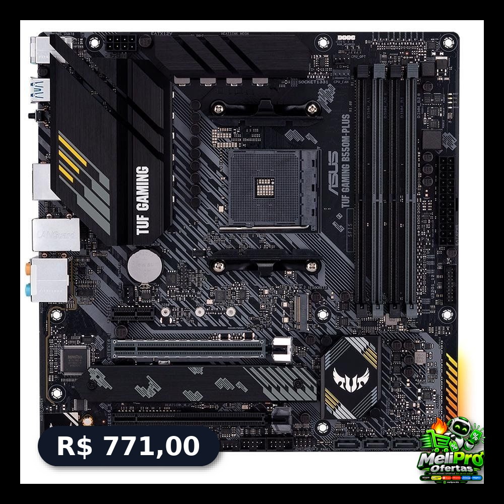 Placa-Mãe AMD AM4 Asus TUF GAMING B550M-Plus - 90MB14A0-C1BAY0