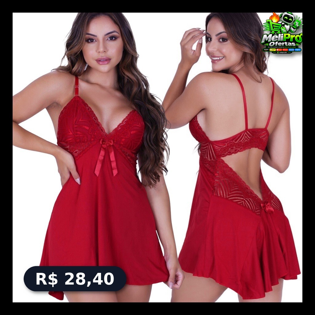 Camisola Sexy sem Bojo Sensual Costas Abertas Com Calcinha Regulável!