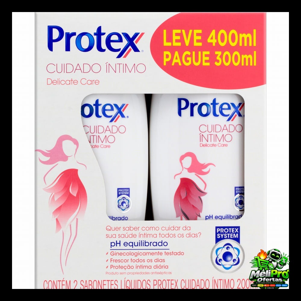 Kit Sabonete Líquido Íntimo Protex Delicate Care 2 Unidades 200ml