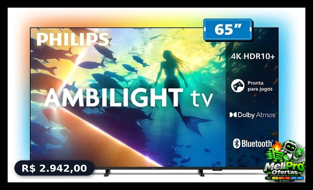 Smart Tv Lcd Led 65 Philips 65pug8100/78 4k Uhd Wi-fi + Blu