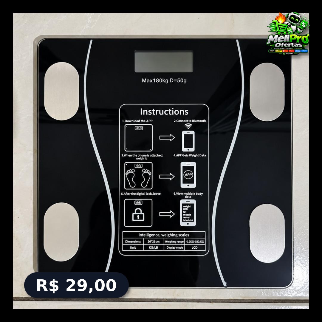 Balança Digital Epsilon Inteligente Bluetooth até 180kg