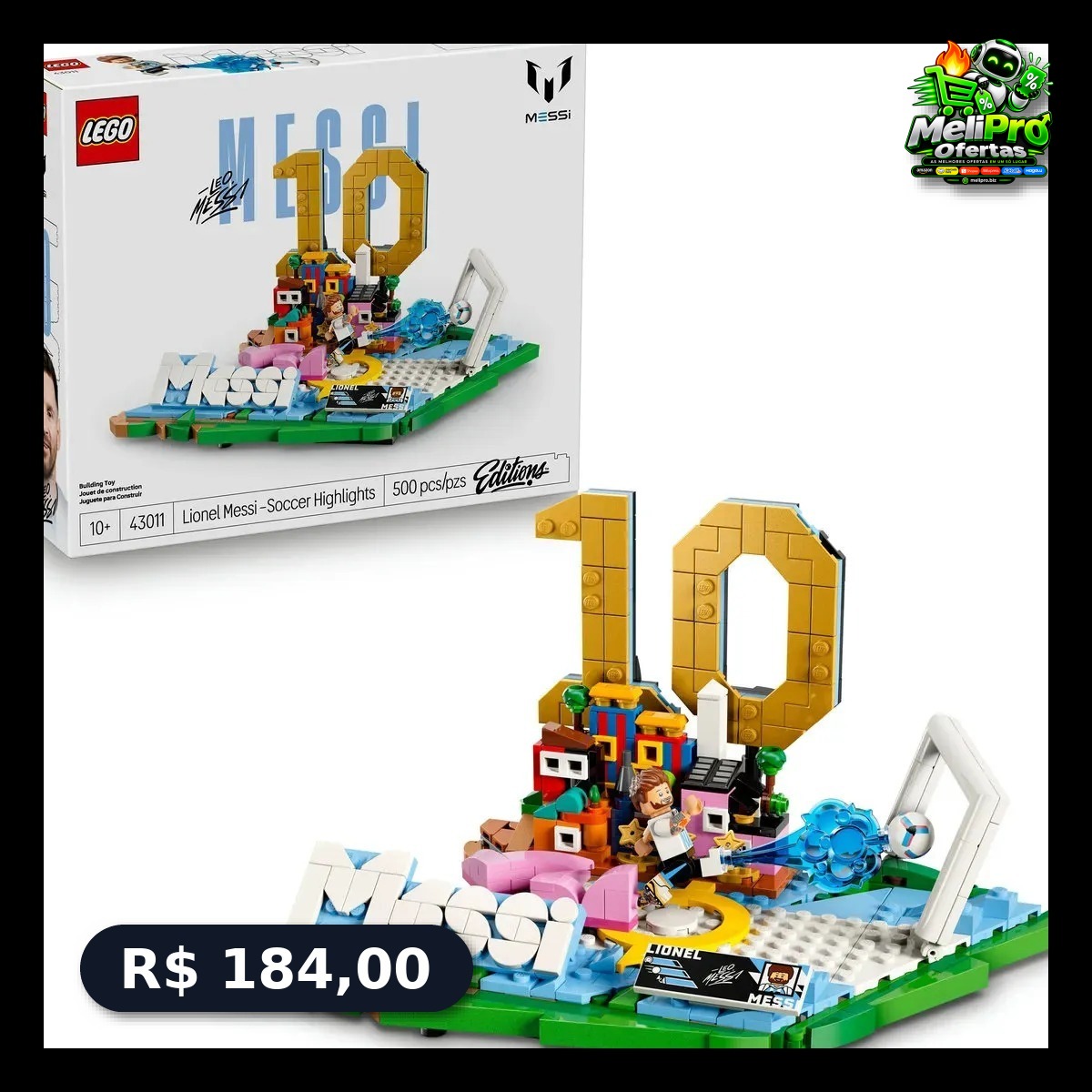 Lego Editions Destaques Do Futebol: Lionel Messi 43011 500 peças