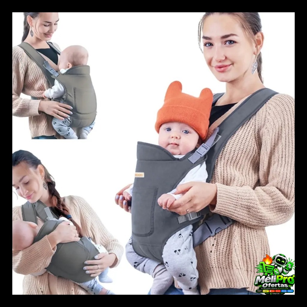 Carregador Canguru Bebê 4 Posições Bolso 0 a 36 Meses Até 15kg Costura Dupla Acolchoado Aiebao