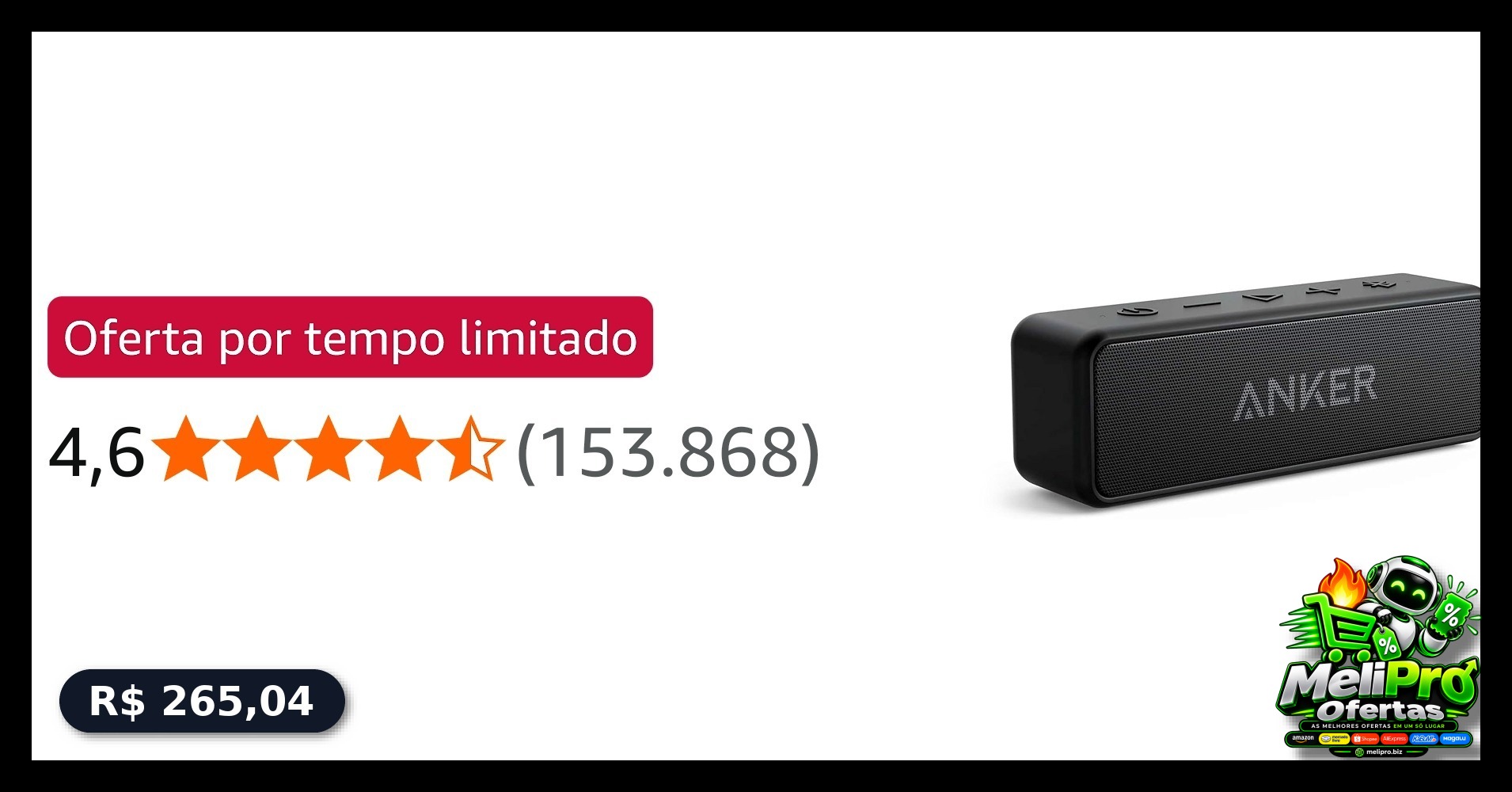 Anker soundcore 2 Caixa de Som Bluetooth Portátil com 12W de Som Estéreo