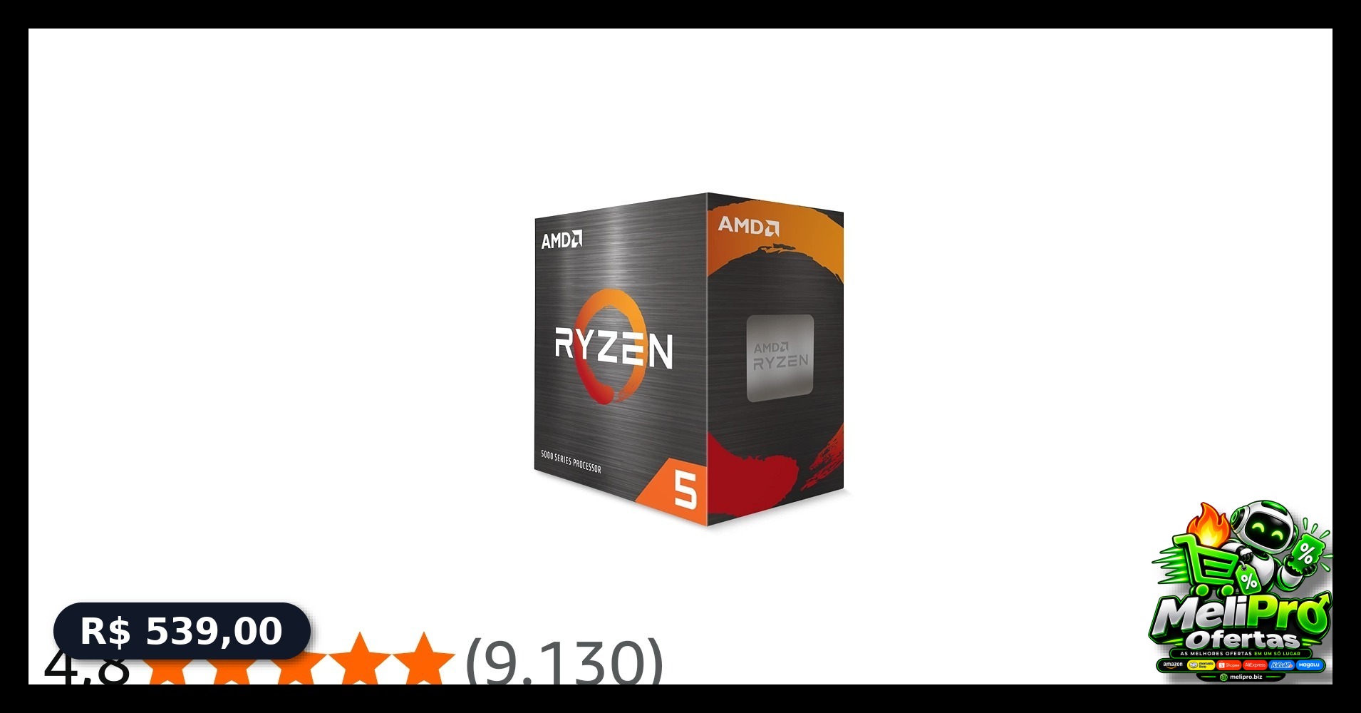 Processador AMD Ryzen 5 5500 100100000457BOX, Cerâmica Cinza