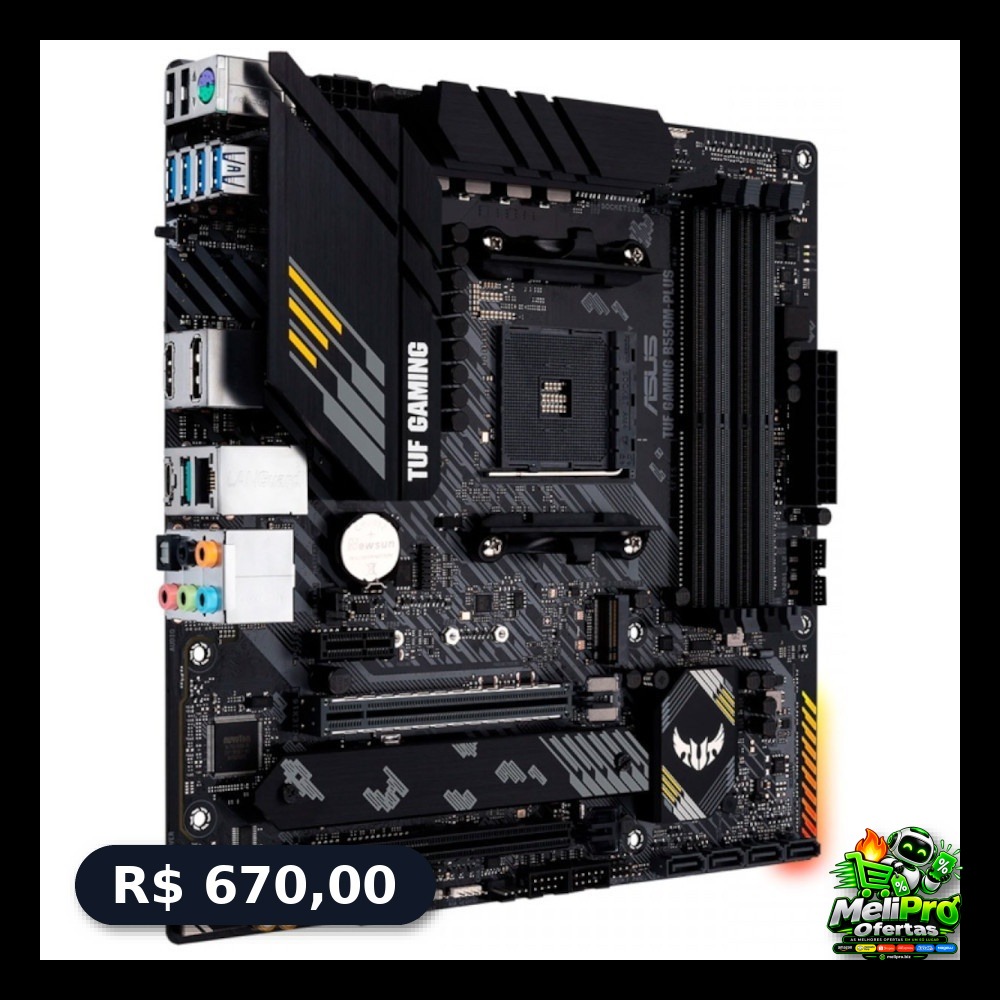 Placa-mãe Asus p/AMD AM4 B550M-Plus TUF Gaming 4xDDR4 mATX 90MB14A0-C1BAY0