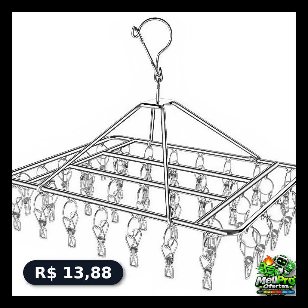 Varal 40 Prendedores Para Roupa Intima Para Calcinha Meia Cueca Reforçado inox 08/10/20/60 Prendedores