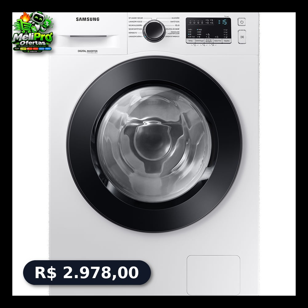 Lava E Seca Samsung Wd11m Com Digital Inverter Branca 11kg 127/220V