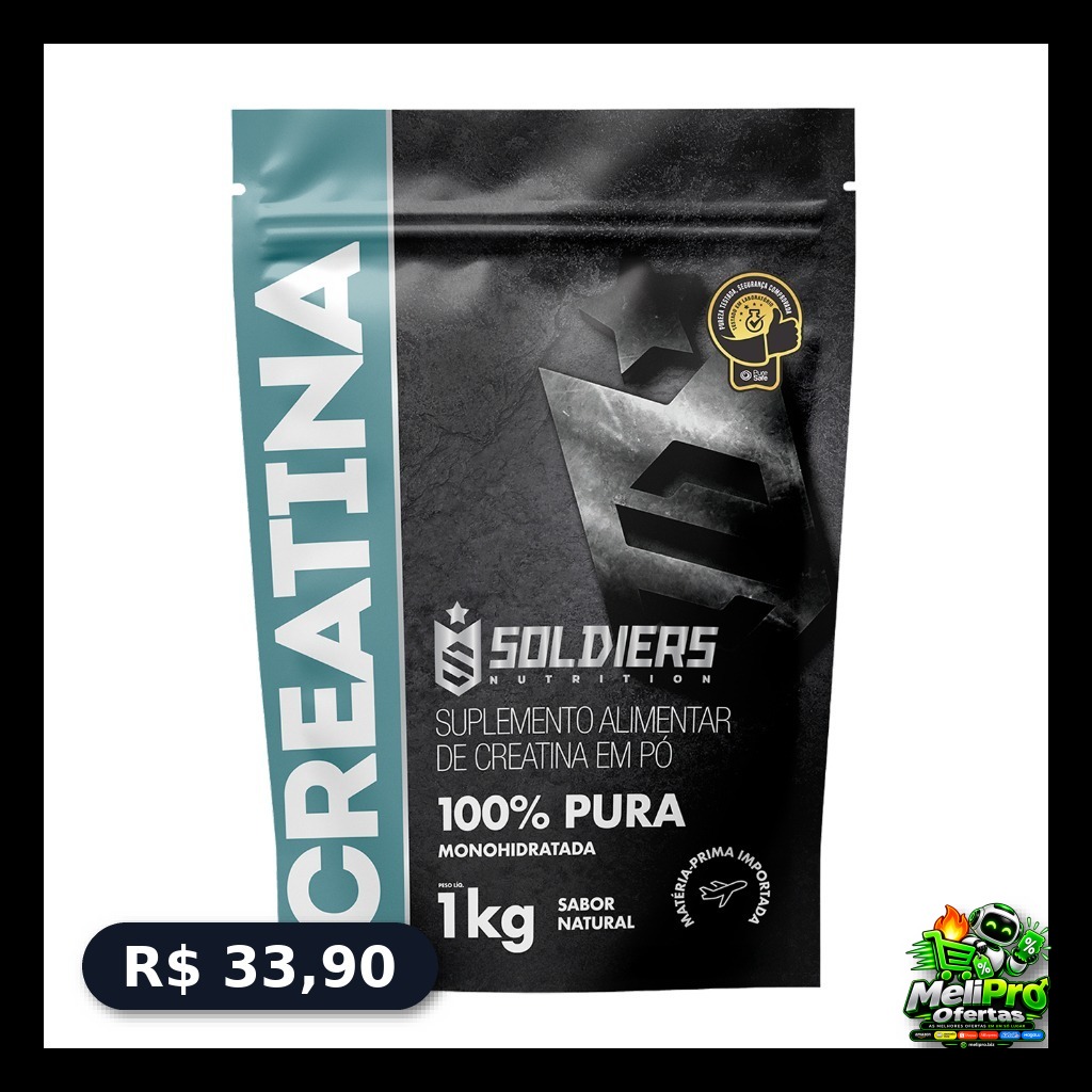 Creatina Monohidratada em Pó 100% Pura Soldiers Nutrition