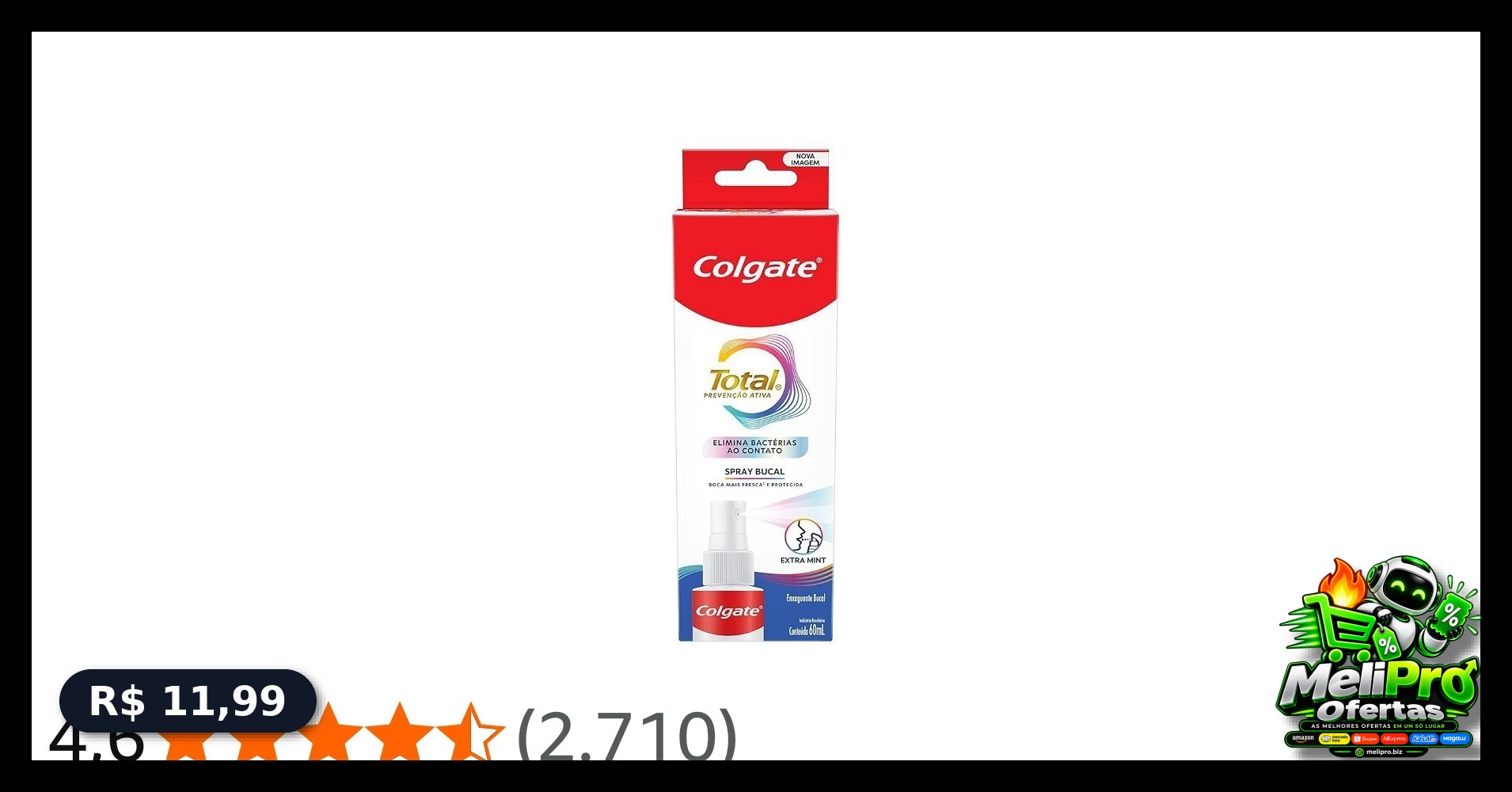 Colgate Total Spray Bucal Antibacteriano Refrescante, 60ml
