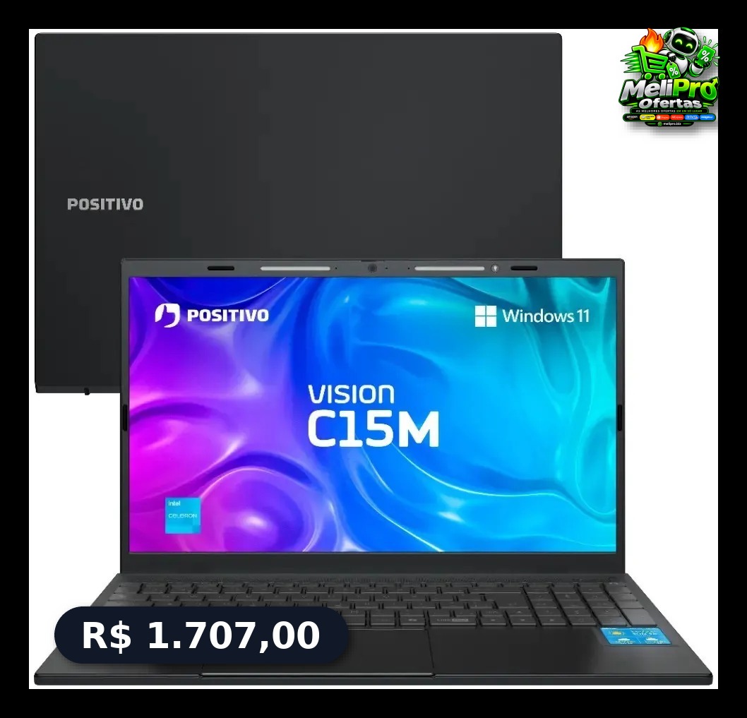 Notebook Positivo Vision Intel Celeron N4500 Windows 11 4GB RAM 128GB Full HD