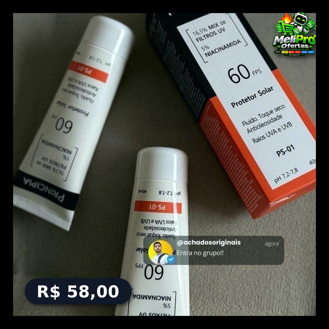 Principia Kit 2 Protetor Solar Facial Ps-01 Fps60