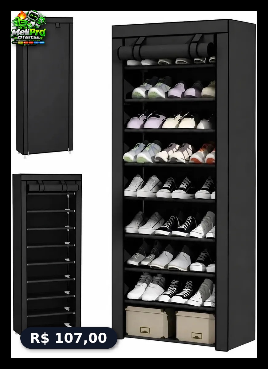 Sapateira Organizador Sapatos Empilhável Vertical 6 Andares