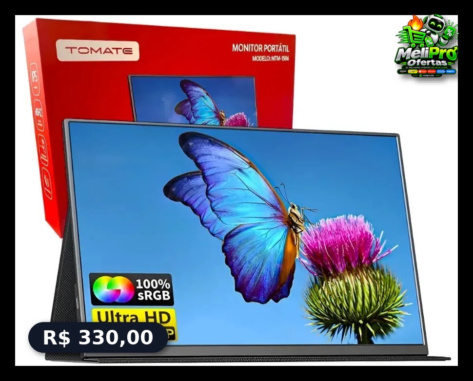 Monitor Portátil 15,6" Tomate MTM-1506 Full HD IPS Ultra Slim USB-C/HDMI.