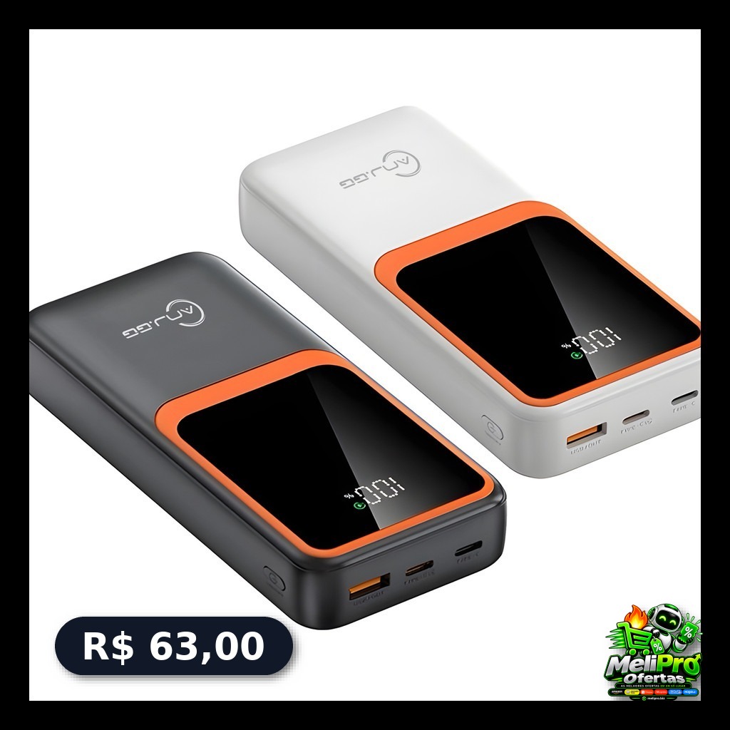 Carregador portátil Power Bank 20000mah de turbina de 22,5w super rápido