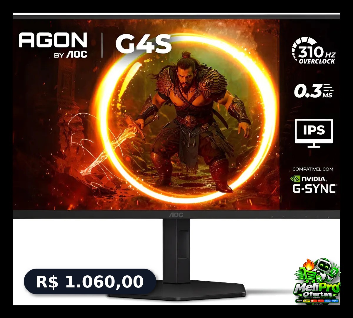 Monitor Gamer AOC Agon G4S 25" 310Hz 0.3ms HDR10 IPS