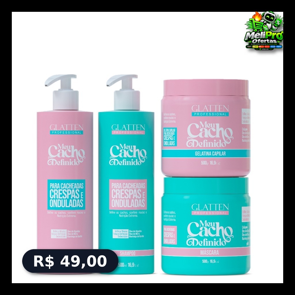 Kit de Nutrição para Cabelos Cacheados Meu Cacho Definido!