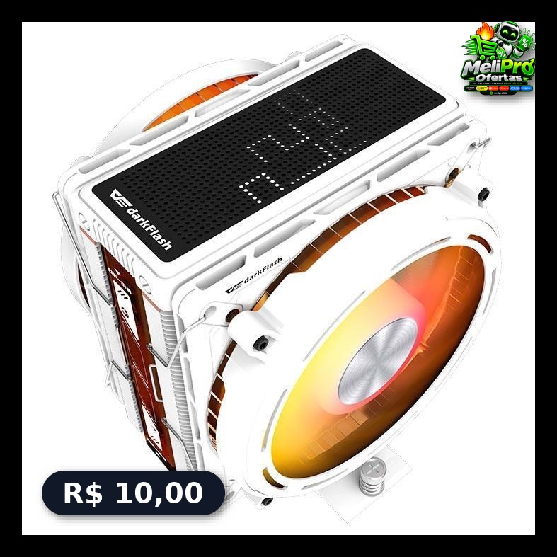 Cooler Para Processador Aigo DarkFlash E400, ARGB, 2x120mm, Branco, E400-DUAL-WH