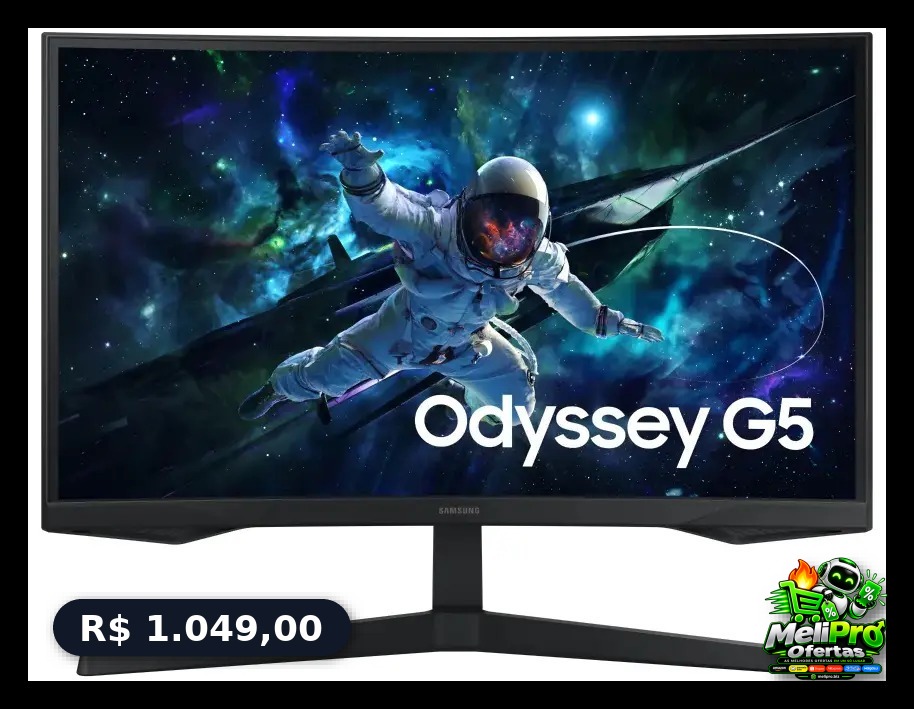 Monitor Gamer Samsung Odyssey G5, 27 , Qhd, 165hz Cor Preto