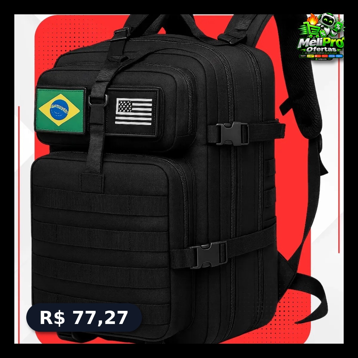Mochila Tática Impermeável Reforçada 50 Litros